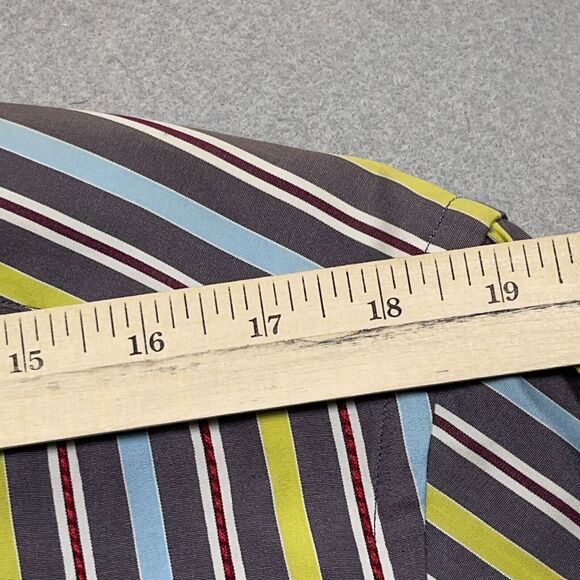 Robert Graham Shirt Men Size Medium‎ Striped Button Up Flip Cuff Colorful - Picture 8 of 14